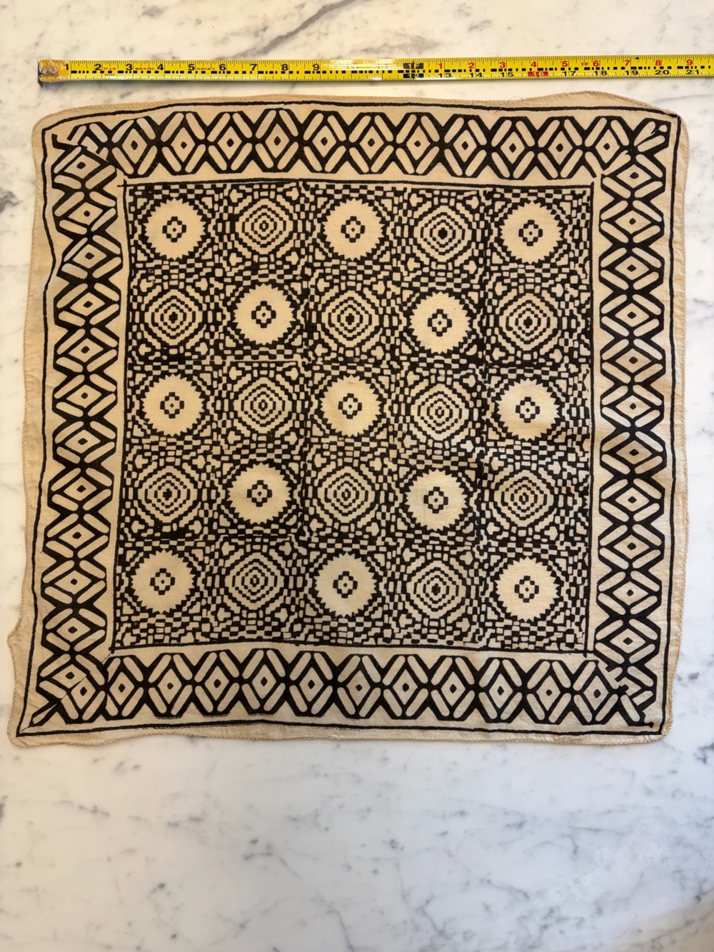 Black and Cream Geometric Print Scarf